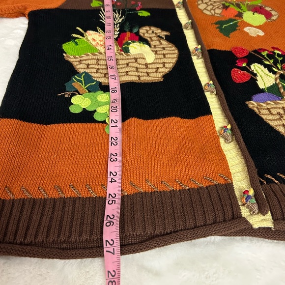 STORYBOOK KNITS Vintage Thanksgiving Blessing Sweater Button-down size large - Picture 4 of 9